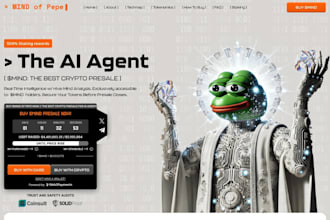 create crypto website, meme coin website, memecoin website, presale landing page