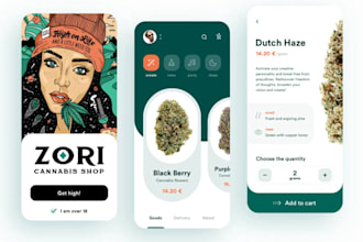develop ai cbd delivery app, marijuana, cannabis app hemp website and app