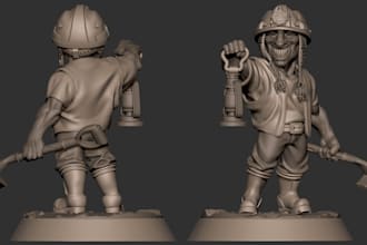 design stl for ttrpg minis, barbarian sculpt,aos, 40k army,fantasy wow character