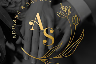 design a memorable wedding logo, monogram emblem