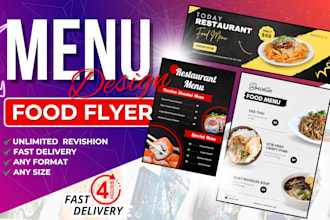 design modern and professional restaurant menu design or digital menu