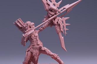 mold aos army, 40k medieval character,fantasy dnd figurine,print miniature,asset