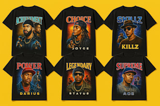 design bold and unique bootleg t shirt graphics with a vintage streetwear vibe