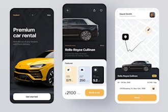 build driving school website, ev charging app parking finder app, car rental app