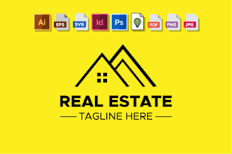 design perfect tidy real estate, realtor, construction and property logo
