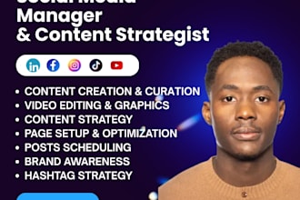 be your social media marketing manager content strategist content creator