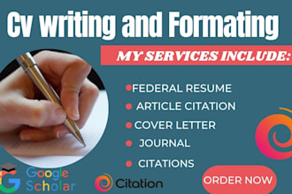 write and design an  federal resume CV layout and job application template