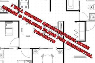 draw, modern architectural home design, building plans for residential projects