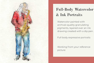paint custom watercolor portraits, also family and couples