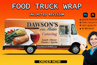 design food truck wrap, food trailer, food caravan, food camper, food truck