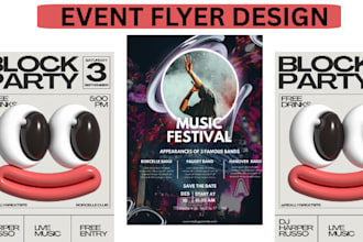 design festive promotional flyers for parties, concerts, and events