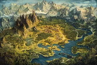 design custom fantasy map for you