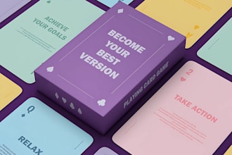 design 52 custom playing card game deck board game poker card mockup tuck box