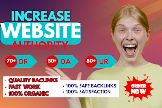 increase ahref domain rating, domain authority, seo backlinks off page, on page