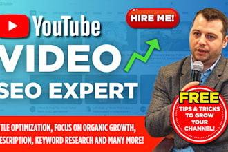 youtube video SEO expert ranking and channel organic growth manager