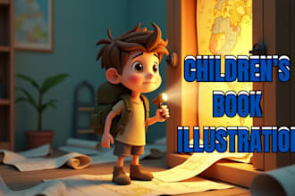 do children book illustration, 3d children picture book, watercolor, book cover