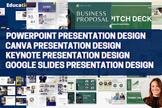 design professional powerpoint, pitch deck, keynote or canva presentation