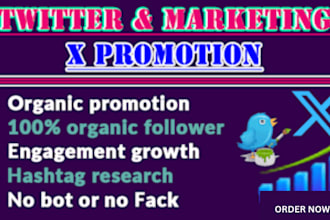 do twitter x marketing to attract 100k twltter followers, organic growth