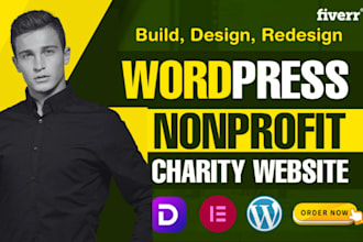 build wordpress charity nonprofit ngo, donation websites design agency website