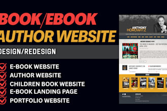 design author website, ebook website, book website, portfolio website