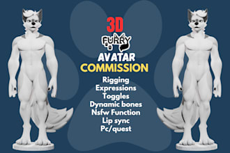 create 3d vrchat avatar furry avatar vrc avatar vr character nsfw model in unity