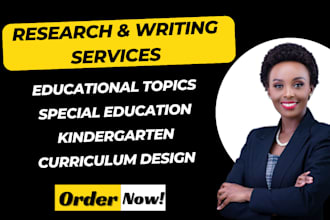 write on educational topics, special education, kindergarten, curriculum design