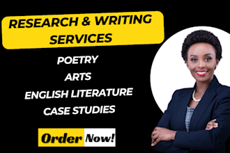 write reports on english, poetry, arts, and literature projects and case studies