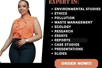 write on environmental studies, ethics, pollution, waste management and ecology