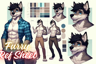 draw fursona furry character, ref sheet avatar anime nsfw anthro furry art pfp
