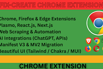 develop any browser extension like chrome or firefox addon