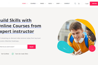 build lms educational website education online course website elearning website