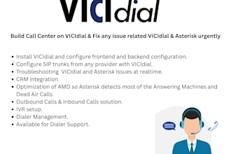 fix any issue related vicidial urgently,  call center manager, vicidial manager