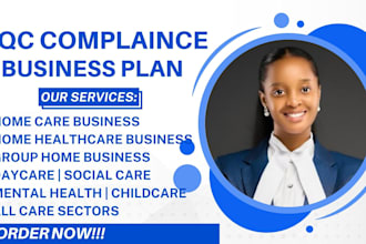 draft cqc compliance business plan for home care,  group home, medical courier