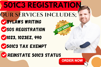 do 501c3 non profit registration, bylaw, coi, form 1023ez, reinstate 501c3