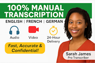 transcribe your audio or video in english, french, or german fast