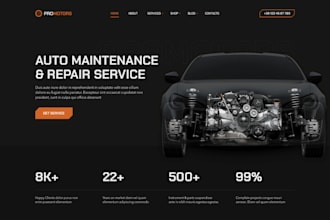 design car detailing website, car repair website, car wash website