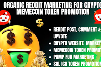 do reddit post management for crypto token website, solana memecoin pump fun