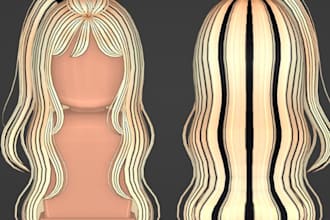 do roblox ugc hair, 3d model, roblox, roblox accessories, roblox asset