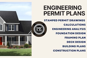 design structural engineer deck plan, foundation plan, remodel with calculations