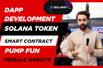 create solana token, smart contract, presale website, pump fun, dapp on solana