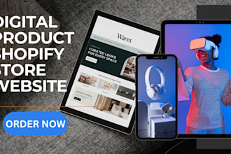 develop automated digital product shopify store digital product website design