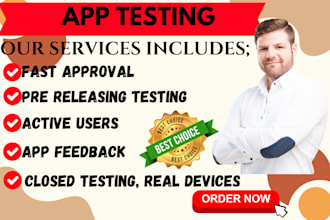 provide 12 testers, 20 testers for google play console closed testing