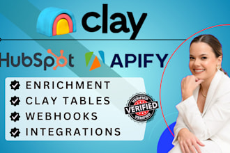 setup clay recruitment enrichments using apify actors, clay com hubspot objects