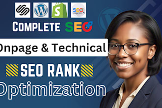 optimize shopify wix squarespace wordpress website seo for google 1st page rank