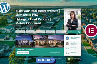 design real estate wordpress website elementor pro listings lead capture forms