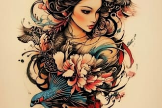 design a tattoo in japanese style