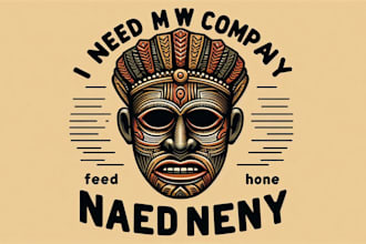 create amazing african mask mascot vintage logo with unlimited revisions