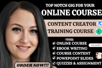create online course content training course curriculum ebook writing editing