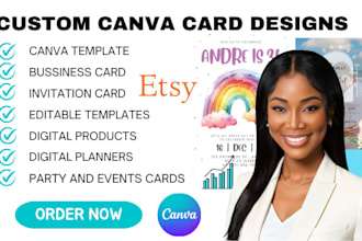 create custom card design, wedding thank you card, business card canva templates