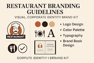 design restaurant brand guidelines, identity kit, and brand book